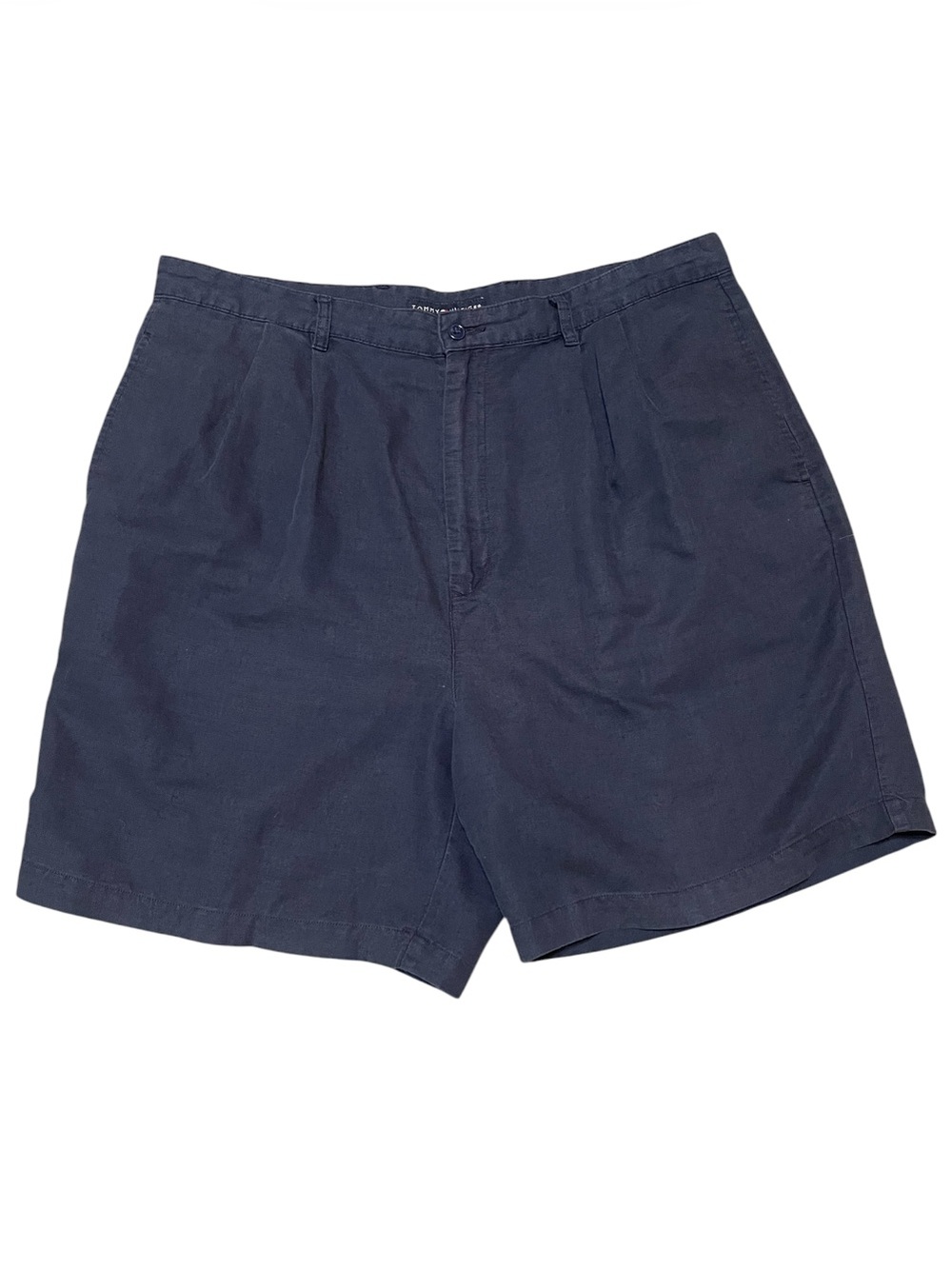 Men's Vintage 2001 Tommy Hilfiger Pleated Navy Linen Blend Shorts Size 40